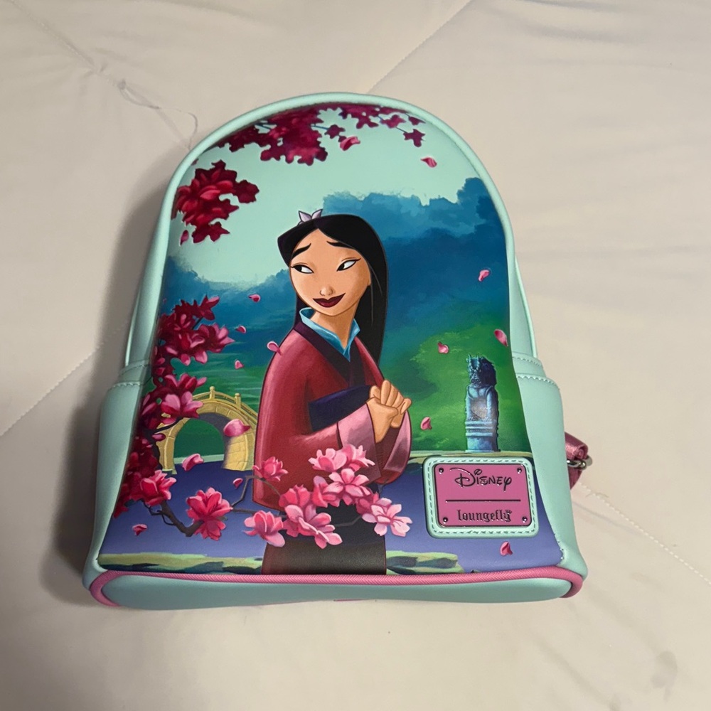 Disney Loungefly Mulan 25th Anniversary Backpack - Blue and Pink